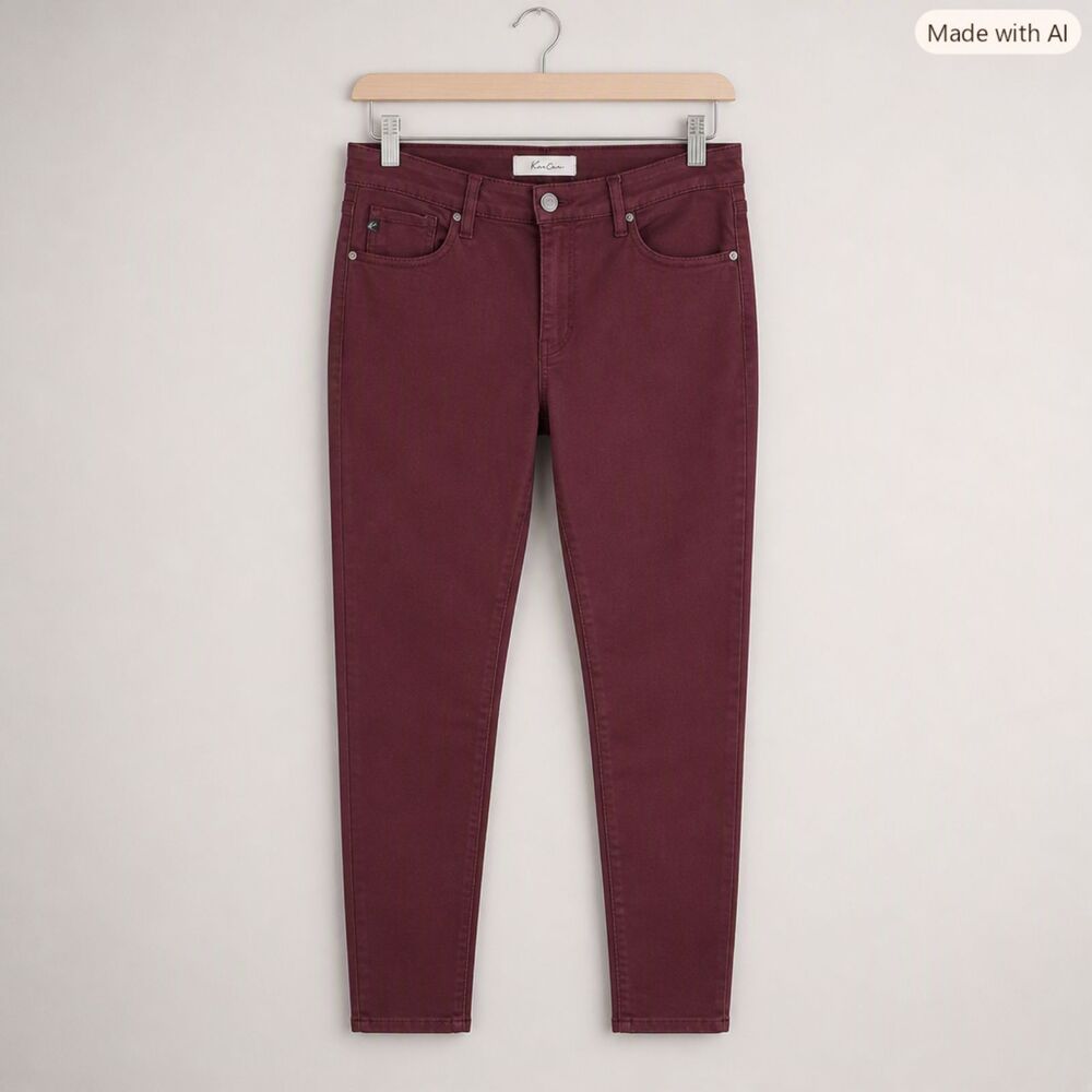 KanCan Women's Gorgeous Wine-Red Burgundy Skinny Jeans Size 30